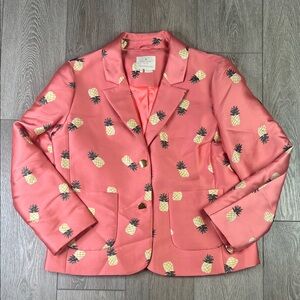 kate spade Coral Pink Pineapple-Print Blazer